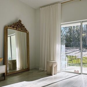 Pottery Barn Emery Linen Cotton Curtain Drape Ivory 50"x108" Cotton Lined White